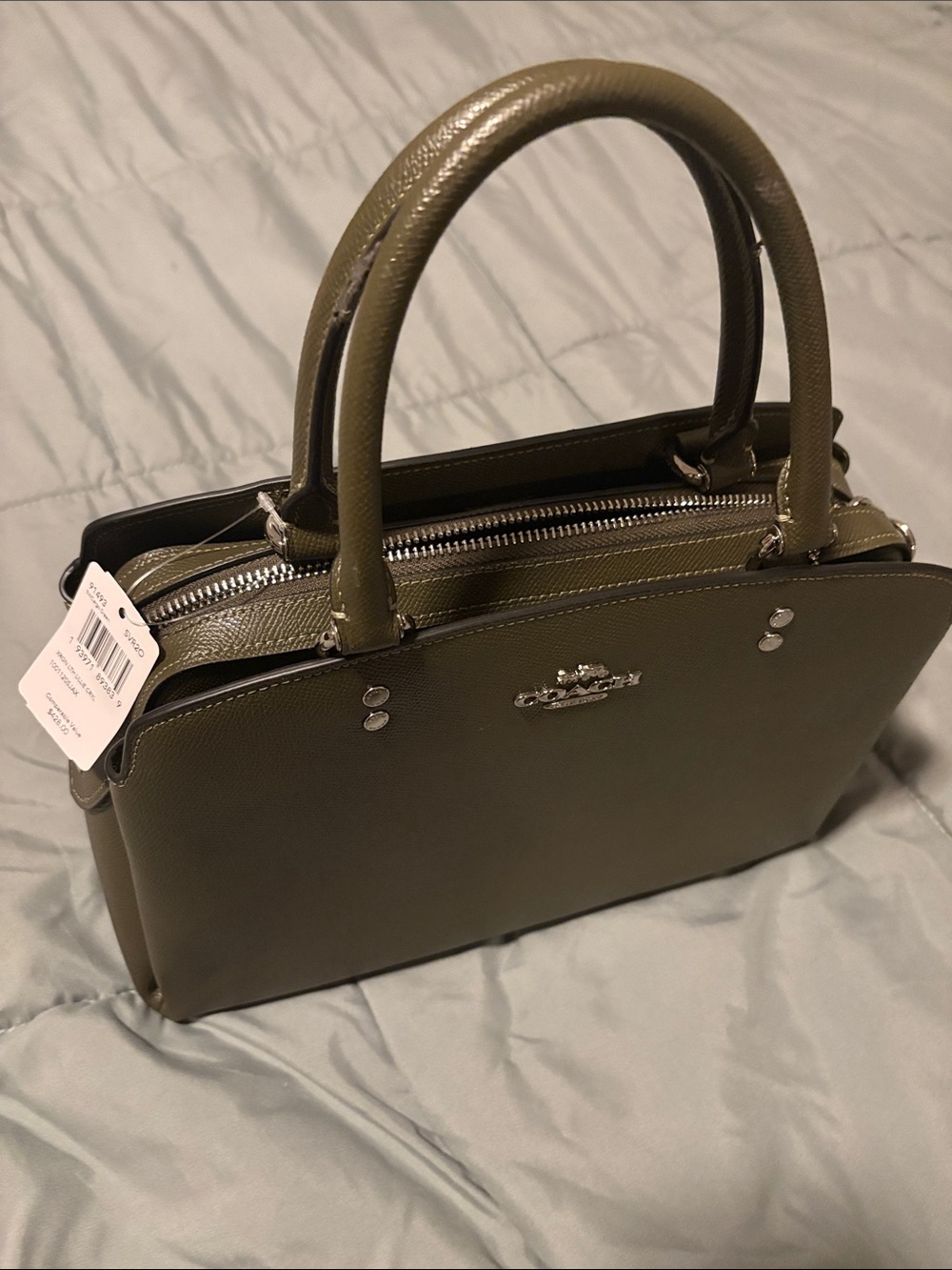 Coach Olive-Tone Pebbled Leather Dome Satchel - Picture 2 of 8